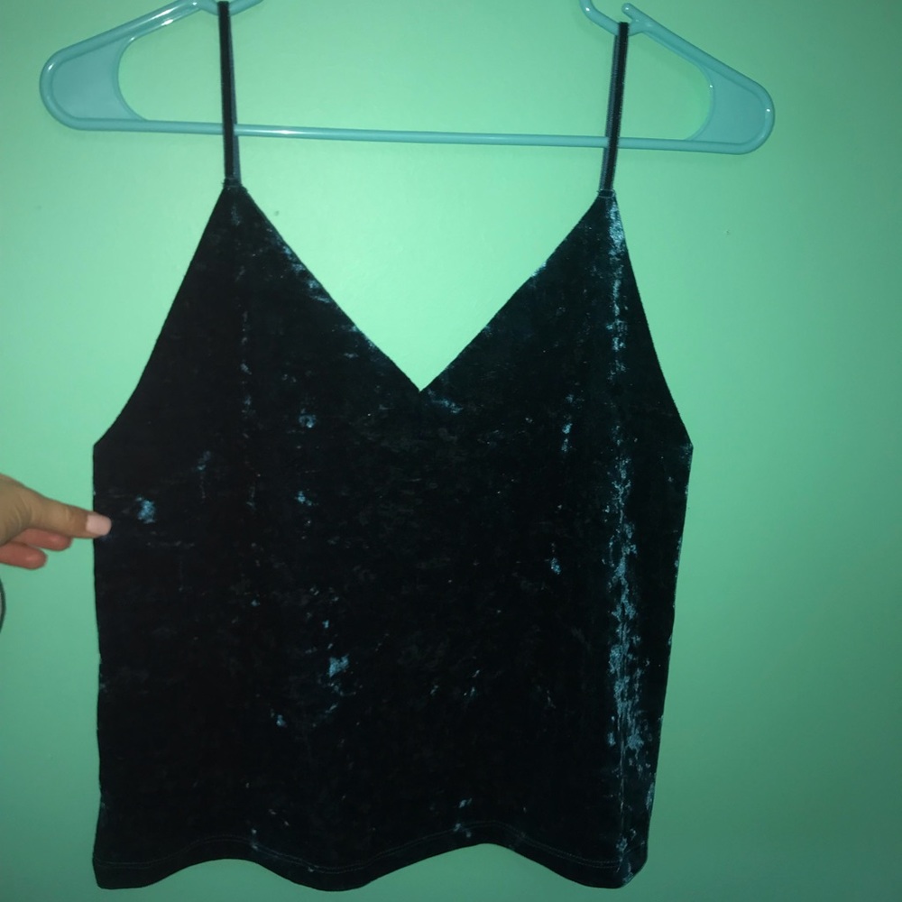 Turquoise Crushed Velvet Tank